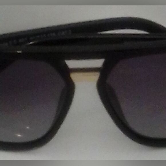Like-New The Bruce 2.0 Black Sunglasses with Gold Accents - Picture 8 of 8